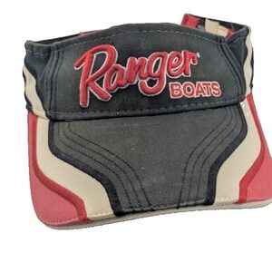 Vintage Ranger Boats Black Red White Adjustable Visor Hat Cap The Game